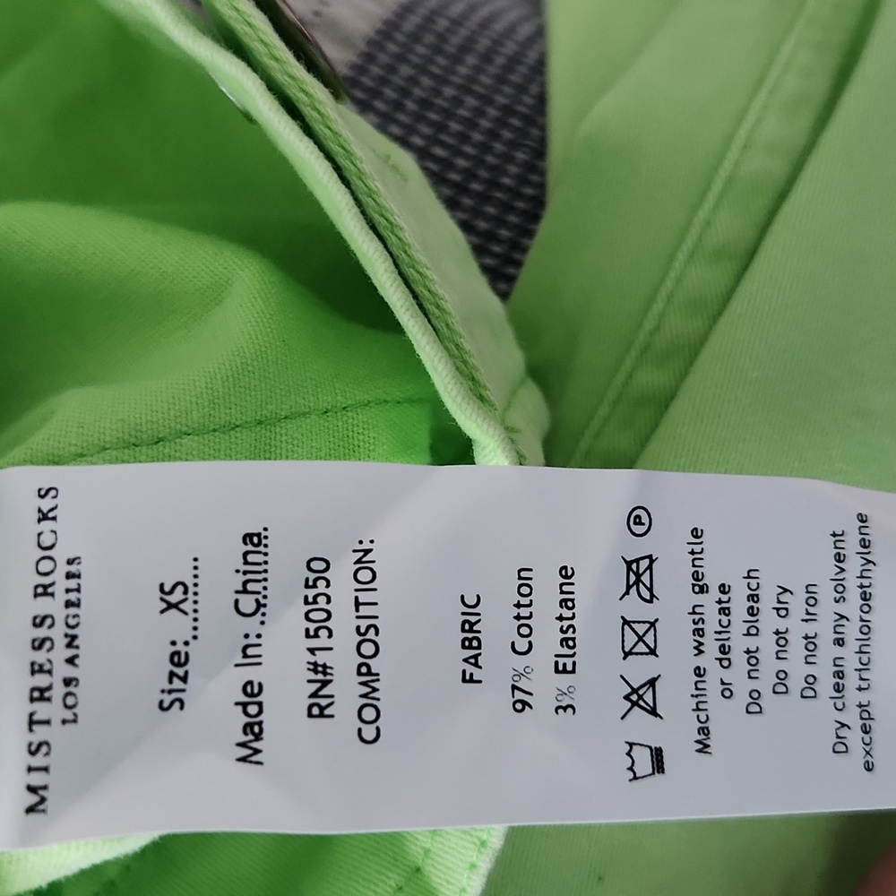 Mistress Rocks Lime Green Jean Jacket - Picture 3 of 5